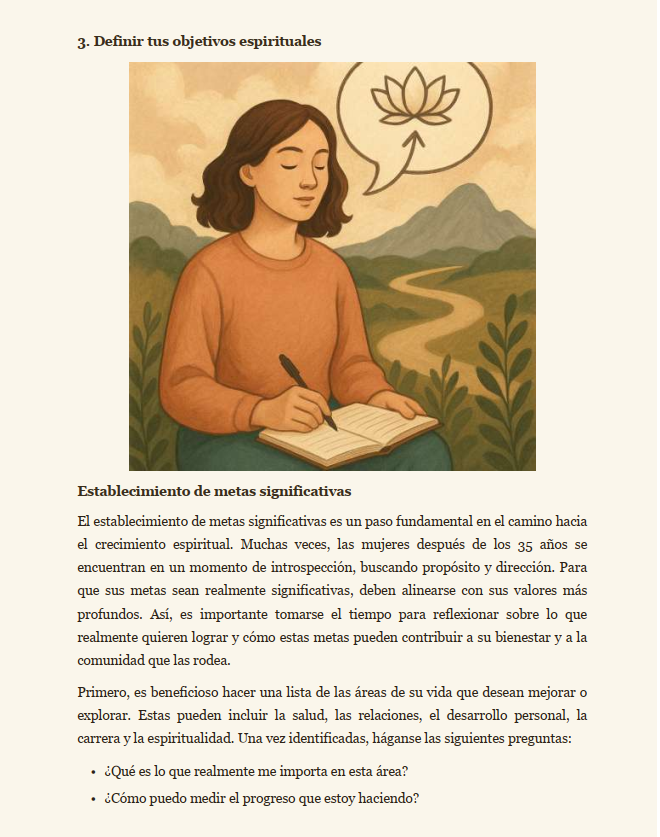 Página interior: Definir tus objetivos espirituales