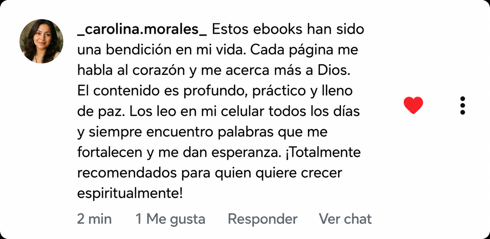 Comentario de Carolina Morales sobre los ebooks